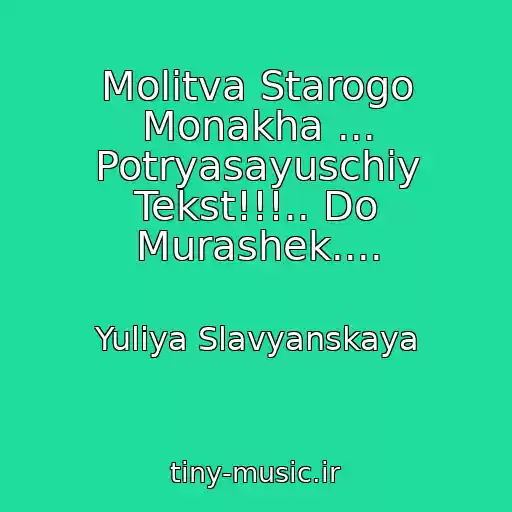 کاور آهنگ Molitva Starogo Monakha ... Potryasayuschiy Tekst!!!.. Do Murashek.... از Yuliya Slavyanskaya