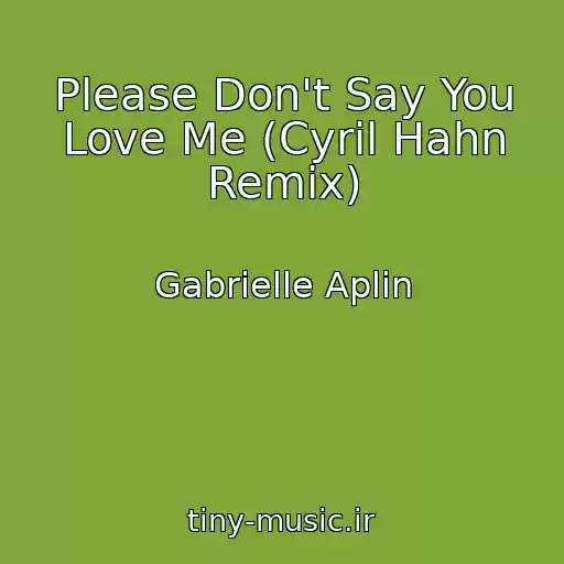کاور آهنگ Please Don't Say You Love Me (Cyril Hahn Remix) از Gabrielle Aplin