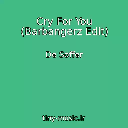 کاور آهنگ Cry For You (Barbangerz Edit) از De Soffer