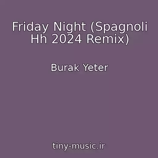 کاور آهنگ Friday Night (Spagnoli Hh 2024 Remix) از Burak Yeter