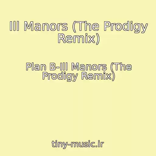کاور آهنگ Ill Manors (The Prodigy Remix) از Plan B-Ill Manors (The Prodigy Remix)
