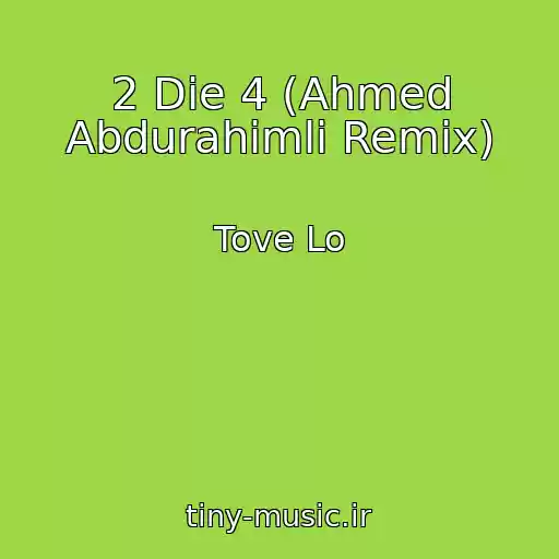 کاور آهنگ 2 Die 4 (Ahmed Abdurahimli Remix) از Tove Lo