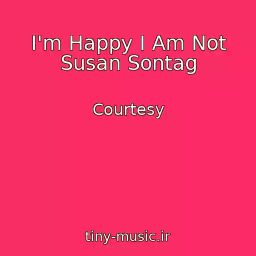کاور آهنگ I'm Happy I Am Not Susan Sontag از Courtesy