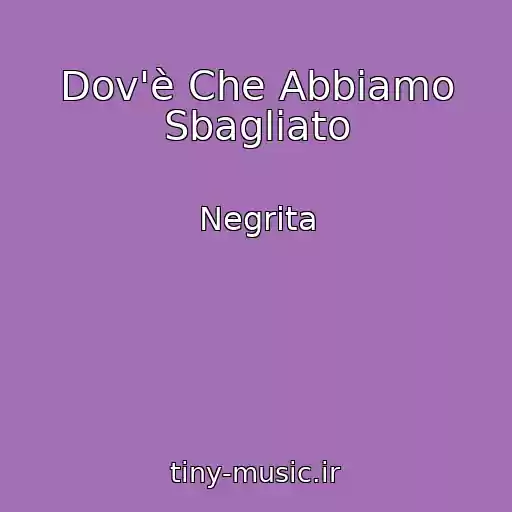کاور آهنگ Dov'è Che Abbiamo Sbagliato از Negrita