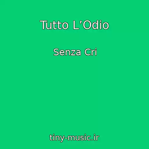 کاور آهنگ Tutto L’Odio از Senza Cri