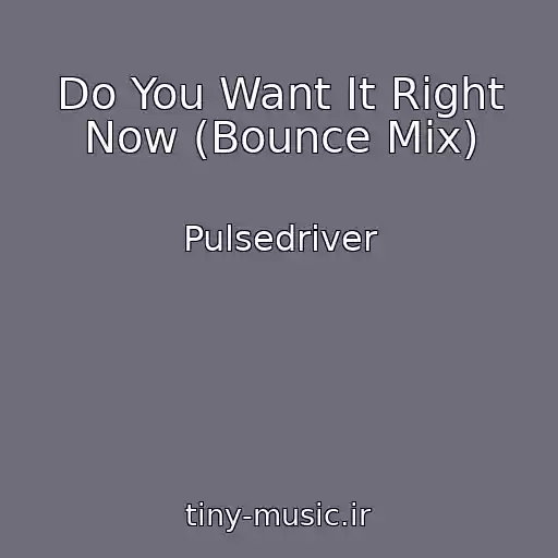 کاور آهنگ Do You Want It Right Now (Bounce Mix) از Pulsedriver