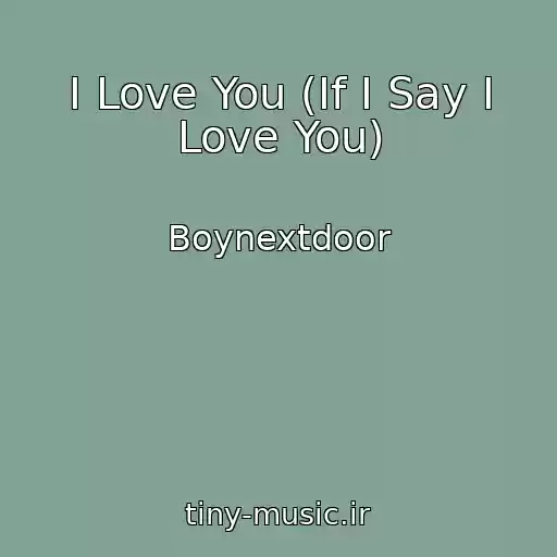 کاور آهنگ I Love You (If I Say I Love You) از Boynextdoor