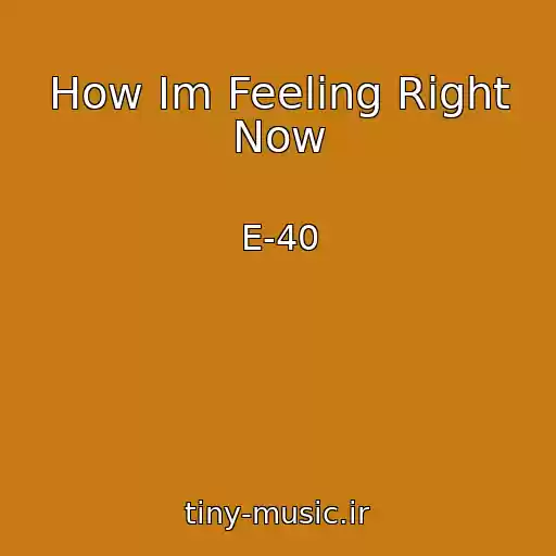 کاور آهنگ How Im Feeling Right Now از E-40