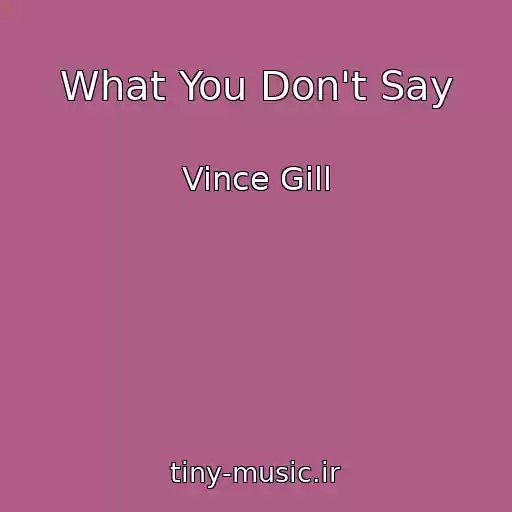 کاور آهنگ What You Don't Say از Vince Gill