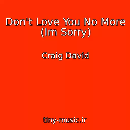 کاور آهنگ Don't Love You No More (Im Sorry) از Craig David
