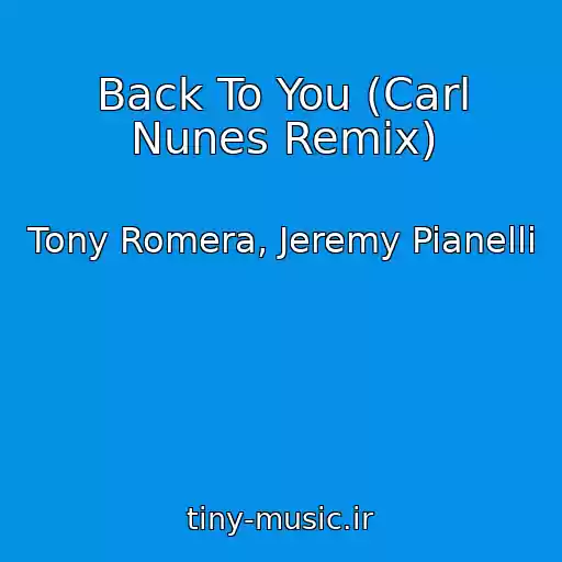 کاور آهنگ Back To You (Carl Nunes Remix) از Tony Romera, Jeremy Pianelli