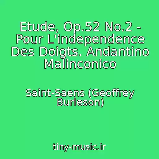 کاور آهنگ Etude, Op.52 No.2 - Pour L'independence Des Doigts. Andantino Malinconico از Saint-Saens (Geoffrey Burleson)