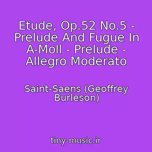 کاور آهنگ Etude, Op.52 No.5 - Prelude And Fugue In A-Moll - Prelude - Allegro Moderato از Saint-Saens (Geoffrey Burleson)