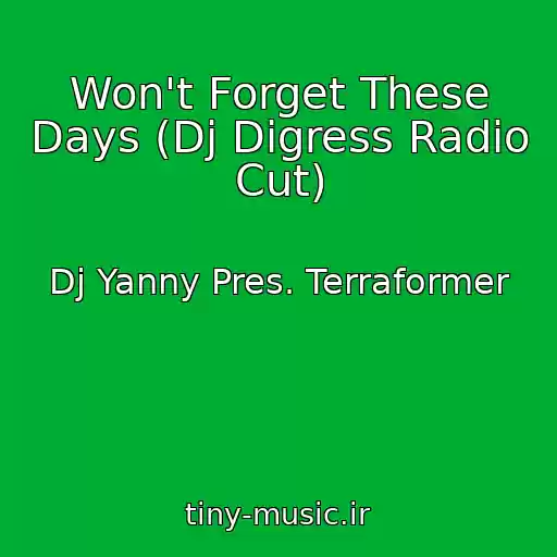 کاور آهنگ Won't Forget These Days (Dj Digress Radio Cut) از Dj Yanny Pres. Terraformer