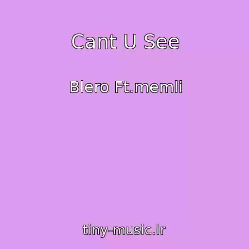 کاور آهنگ Cant U See از Blero Ft.memli