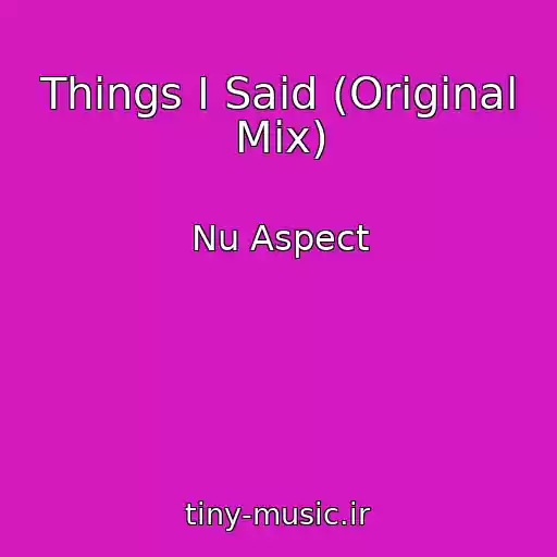 کاور آهنگ Things I Said (Original Mix) از Nu Aspect