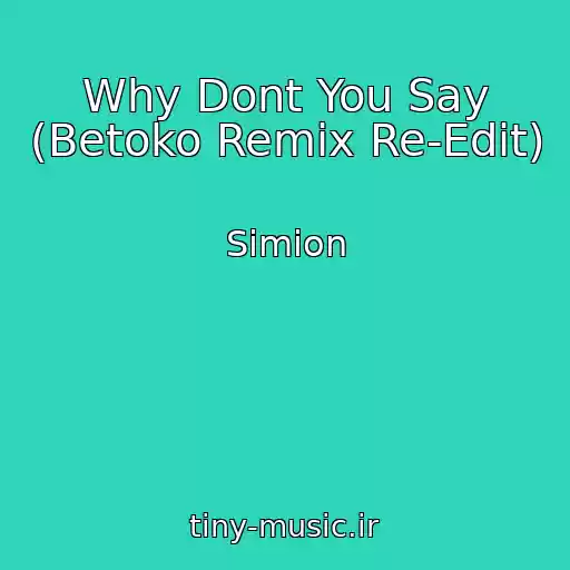 کاور آهنگ Why Dont You Say (Betoko Remix Re-Edit) از Simion