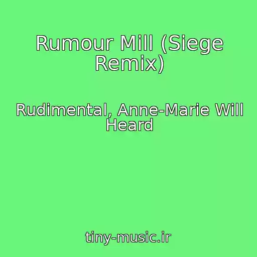 کاور آهنگ Rumour Mill (Siege Remix) از Rudimental, Anne-Marie Will Heard