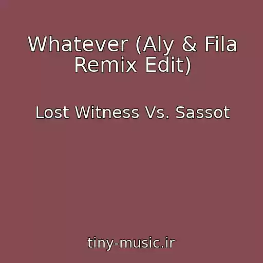 کاور آهنگ Whatever (Aly & Fila Remix Edit) از Lost Witness Vs. Sassot