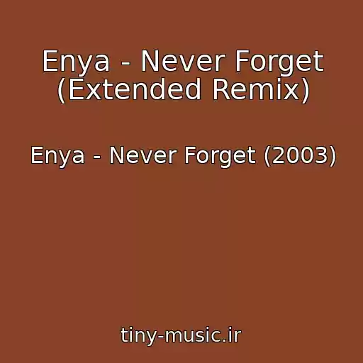 کاور آهنگ Enya - Never Forget (Extended Remix) از Enya - Never Forget (2003)