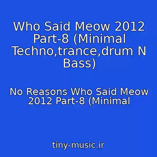 کاور آهنگ Who Said Meow 2012 Part-8 (Minimal Techno,trance,drum N Bass) از No Reasons Who Said Meow 2012 Part-8 (Minimal