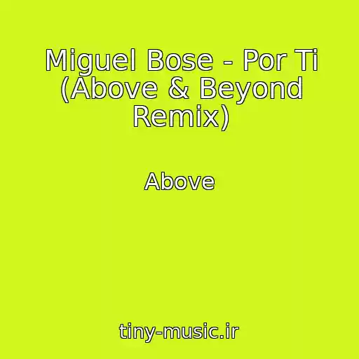 کاور آهنگ Miguel Bose - Por Ti (Above & Beyond Remix) از Above