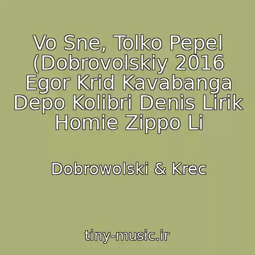 کاور آهنگ Vo Sne, Tolko Pepel (Dobrovolskiy 2016 Egor Krid Kavabanga Depo Kolibri Denis Lirik Homie Zippo Li از Dobrowolski & Krec