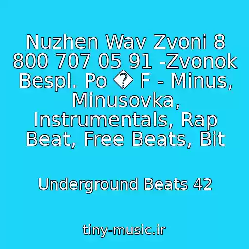 کاور آهنگ Nuzhen Wav Zvoni 8 800 707 05 91 -Zvonok Bespl. Po � F - Minus, Minusovka, Instrumentals, Rap Beat, Free Beats, Bit از Underground Beats 42