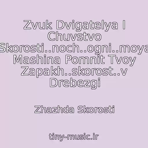 کاور آهنگ Zvuk Dvigatelya I Chuvstvo Skorosti..noch..ogni..moya Mashina Pomnit Tvoy Zapakh..skorost..v Drebezgi از Zhazhda Skorosti