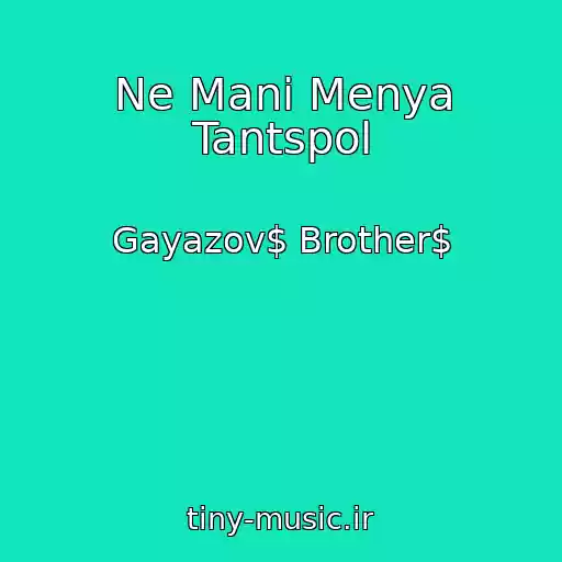 کاور آهنگ Ne Mani Menya Tantspol از Gayazov$ Brother$