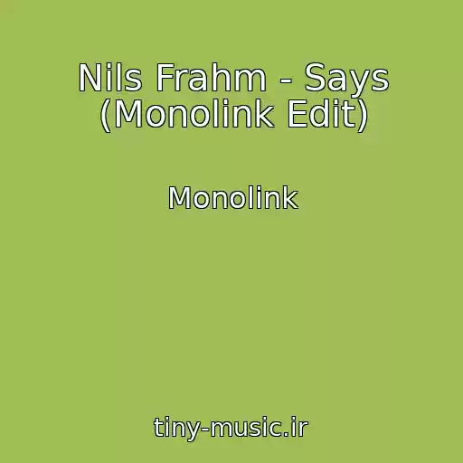 کاور آهنگ Nils Frahm - Says (Monolink Edit) از Monolink
