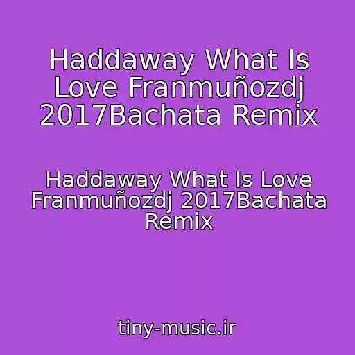 کاور آهنگ Haddaway What Is Love Franmuñozdj 2017Bachata Remix از Haddaway What Is Love Franmuñozdj 2017Bachata Remix