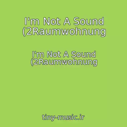 کاور آهنگ I'm Not A Sound (2Raumwohnung از I'm Not A Sound (2Raumwohnung