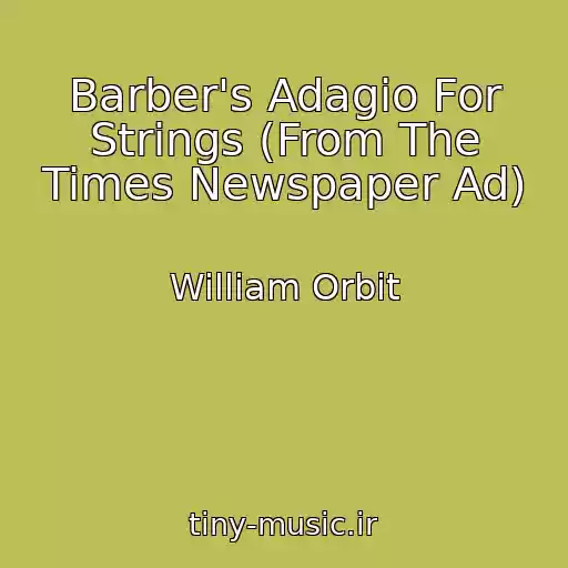 کاور آهنگ Barber's Adagio For Strings (From The Times Newspaper Ad) از William Orbit