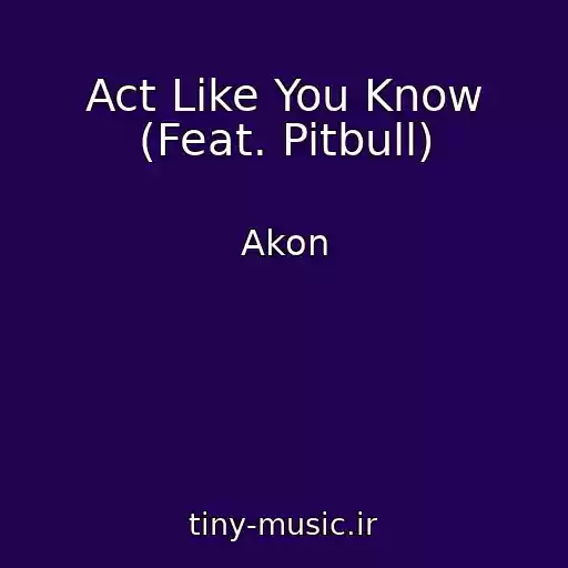 کاور آهنگ Act Like You Know (Feat. Pitbull) از Akon