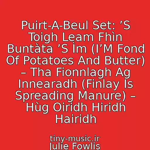 کاور آهنگ Puirt-A-Beul Set: ’S Toigh Leam Fhìn Buntàta ’S Ìm (I’M Fond Of Potatoes And Butter) – Tha Fionnlagh Ag Innearadh (Finlay Is Spreading Manure) – Hùg Oiridh Hiridh Hairidh از Julie Fowlis