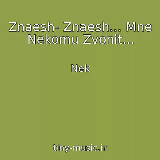 کاور آهنگ Znaesh- Znaesh... Mne Nekomu Zvonit... از Nek