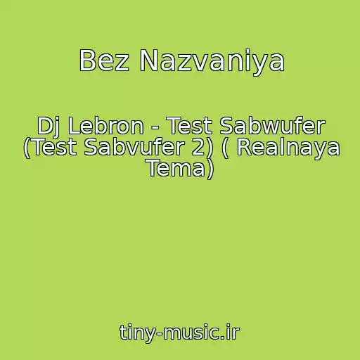 کاور آهنگ Bez Nazvaniya از Dj Lebron - Test Sabwufer (Test Sabvufer 2) ( Realnaya Tema)