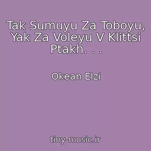 کاور آهنگ Tak Sumuyu Za Toboyu, Yak Za Voleyu V Klіttsі Ptakh. . . از Okean Elzi