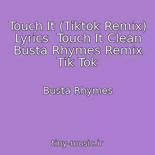 کاور آهنگ Touch It (Tiktok Remix) Lyrics  Touch It Clean Busta Rhymes Remix Tik Tok از Busta Rhymes