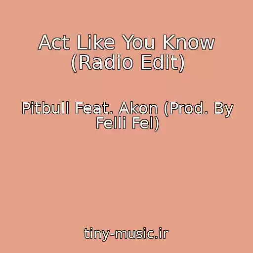 کاور آهنگ Act Like You Know (Radio Edit) از Pitbull Feat. Akon (Prod. By Felli Fel)