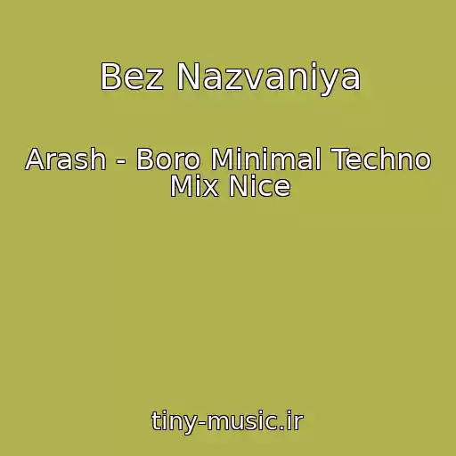 کاور آهنگ Bez Nazvaniya از Arash - Boro Minimal Techno Mix Nice