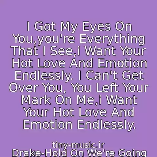 کاور آهنگ I Got My Eyes On You,you're Everything That I See,i Want Your Hot Love And Emotion Endlessly. I Can't Get Over You, You Left Your Mark On Me,i Want Your Hot Love And Emotion Endlessly. از Drake-Hold On We're Going Home