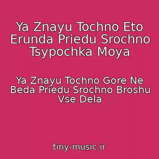 کاور آهنگ Ya Znayu Tochno Eto Erunda Priedu Srochno Tsypochka Moya از Ya Znayu Tochno Gore Ne Beda Priedu Srochno Broshu Vse Dela