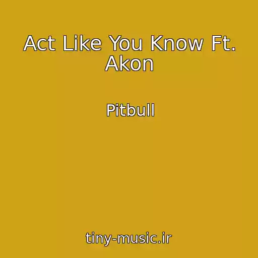 کاور آهنگ Act Like You Know Ft. Akon از Pitbull