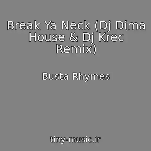 کاور آهنگ Break Ya Neck (Dj Dima House & Dj Krec Remix) از Busta Rhymes