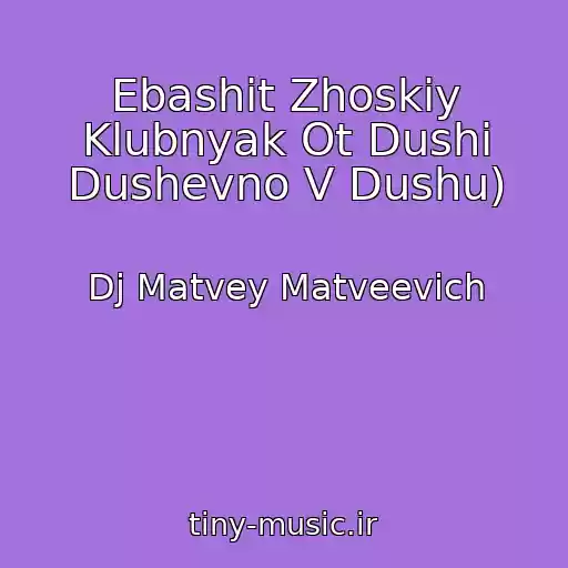 کاور آهنگ Ebashit Zhoskiy Klubnyak Ot Dushi Dushevno V Dushu) از Dj Matvey Matveevich