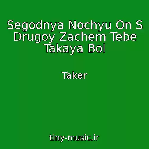 کاور آهنگ Segodnya Nochyu On S Drugoy Zachem Tebe Takaya Bol از Taker