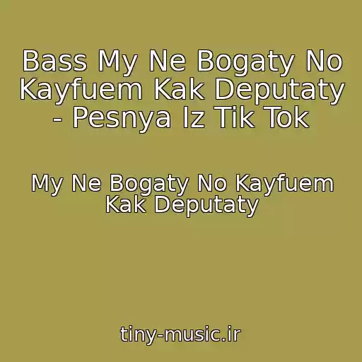 کاور آهنگ Bass My Ne Bogaty No Kayfuem Kak Deputaty - Pesnya Iz Tik Tok از My Ne Bogaty No Kayfuem Kak Deputaty