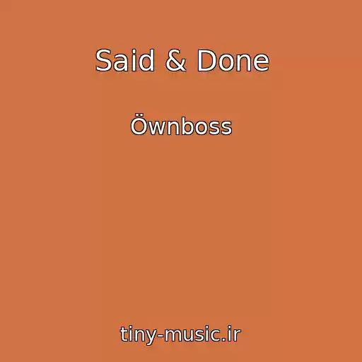 کاور آهنگ Said & Done از Öwnboss